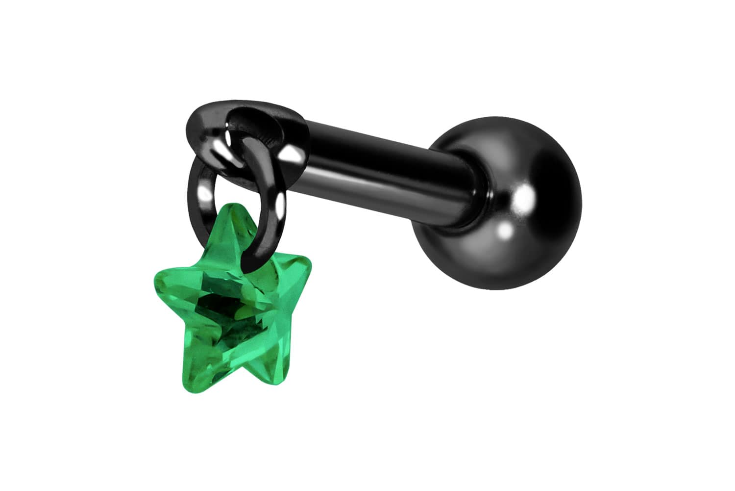 Titan Ohrpiercing mit Innengewinde KRISTALLSTERN